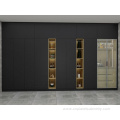 Complete PVC Lacquer Island Black Shaker Kitchen Cabinet